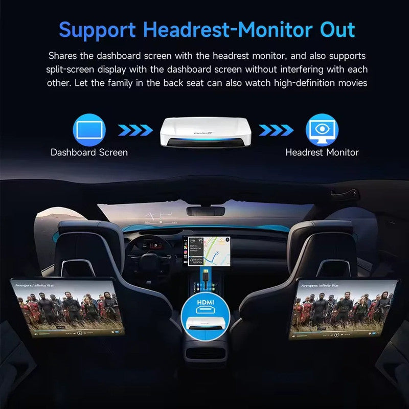 Car Craft Compatible With Bmw Mercedes Audi Porsch Jaguar Suzuki Toyota Android 15 Carplay Ai Box 8-core Android Auto Wireless Apple Carplay Split Screen Smart Streaming Tv Box Hdmi Player 8gb+256gb