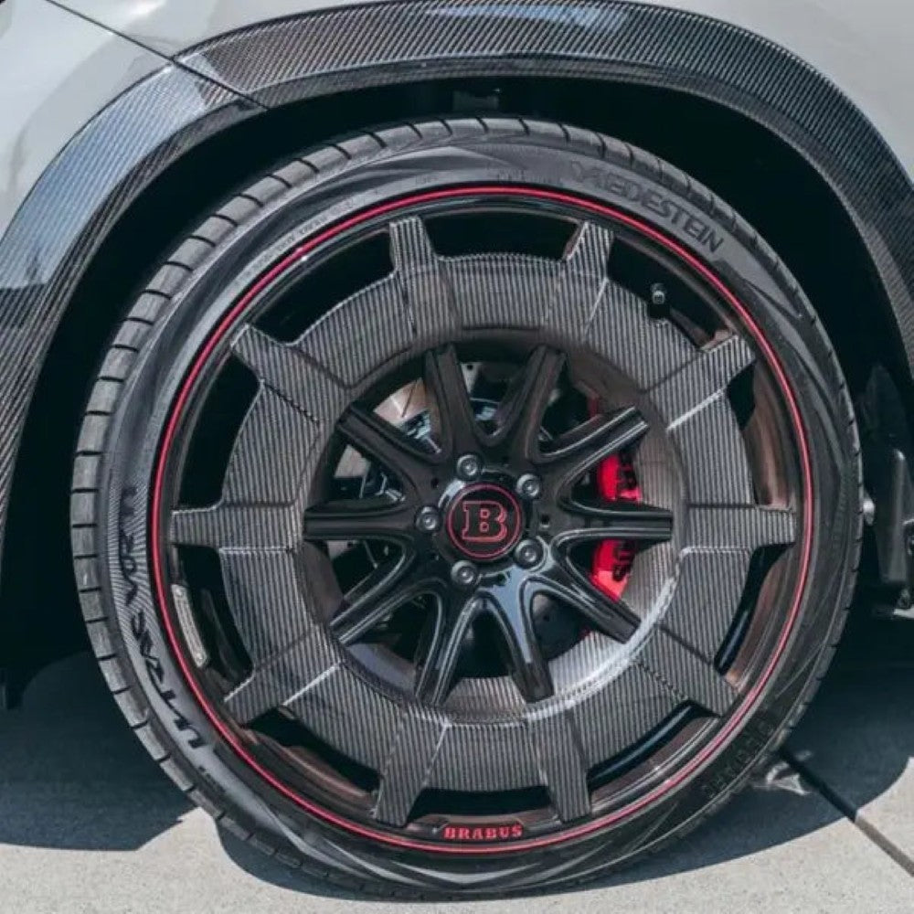 Car Craft Compatible With Mercedes G Class Glc Gle Gls G Wagon W464 W463 W465 W254 X254 W166 X166 W167 X167 Forged Alloy Wheel Macwheel Rim Brabus Bbs Style Front 22x10.5 Rear 22x11.5 Et Front 50 Rear 47 Pcd 5/112 Cb 66.6 22 Inch Real Dry Carbon Fiber