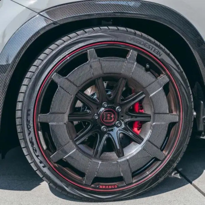 Car Craft Compatible With Mercedes G Class Glc Gle Gls G Wagon W464 W463 W465 W254 X254 W166 X166 W167 X167 Forged Alloy Wheel Macwheel Rim Brabus Bbs Style Front 22x10.5 Rear 22x11.5 Et Front 50 Rear 47 Pcd 5/112 Cb 66.6 22 Inch Real Dry Carbon Fiber