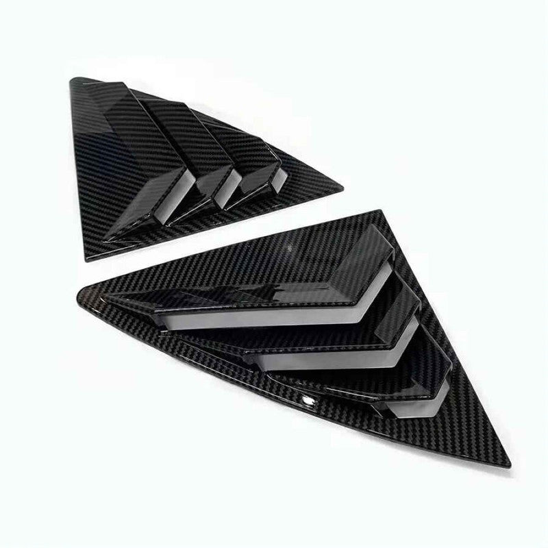 Car Craft Compatible With Toyota Corolla Altis 2008-2013 Car Rear Window Shutter Cover Louver Side Vent Trim Triangle Glossy Black