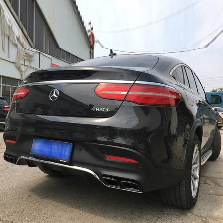 Car Craft Compatible With Mercedes Benz Gle Class C292 W292 W166 Coupe 2016-2019 Gle63 Rear After Amg Bumper Lip Diffuser Skirts Splitter With Exhaust Tips CC-7953 - CAR CRAFT INDIA