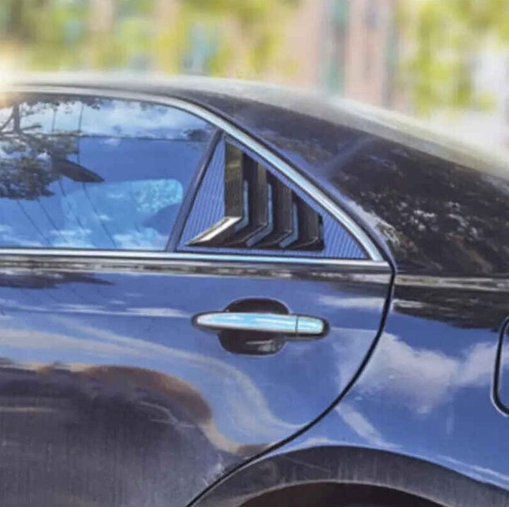 Car Craft Compatible With Toyota Camry 2006-2011 Car Rear Window Shutter Cover Louver Side Vent Trim Triangle Carbon Fiber Look