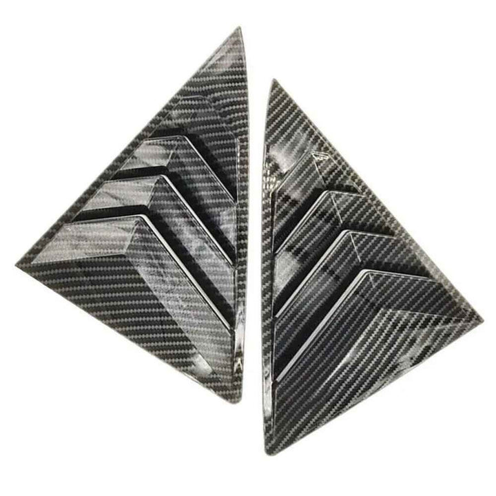 Car Craft Compatible With Toyota Camry 2012-2017 Car Rear Window Shutter Cover Louver Side Vent Trim Triangle Carbon Fiber Look