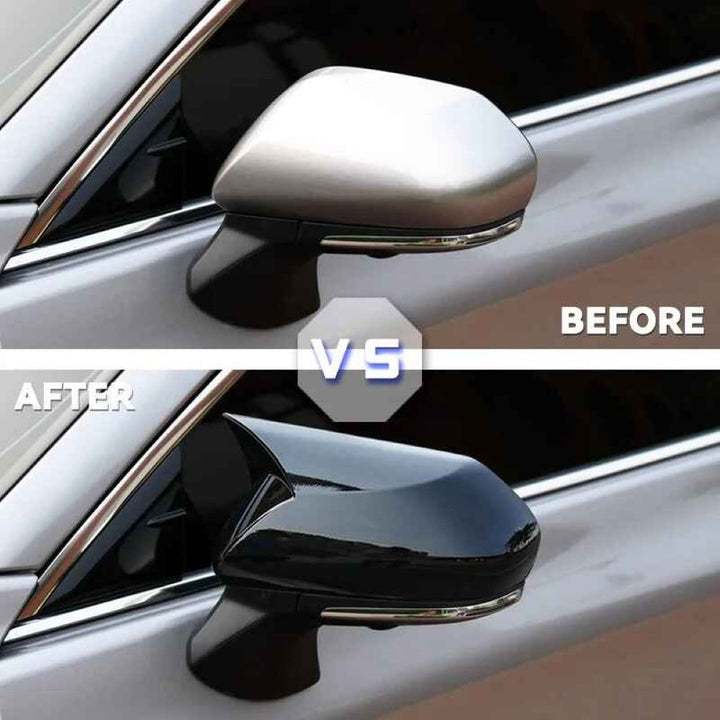 Car Craft Compatible With Toyota Camry 2018‑2025 Le Se Xle Xse Side Rear View Case Wing Cap Shell Housing Mirror Covers 3m Tape Pasting Style Glossy Black Model A CC-11524