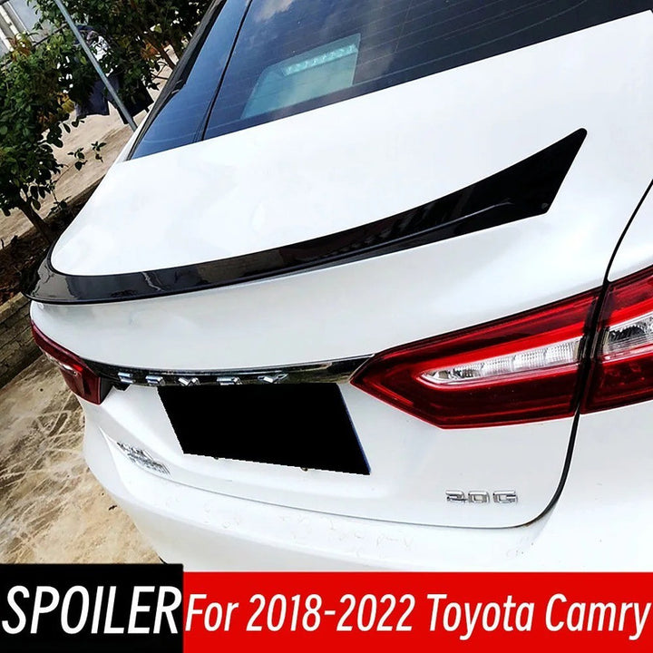 Car Craft Compatible With Toyota Camry 2018-2022 Rear Trunk Wing Boot Lip Wing Roof Spoiler Oem Style Carbon Fiber Look