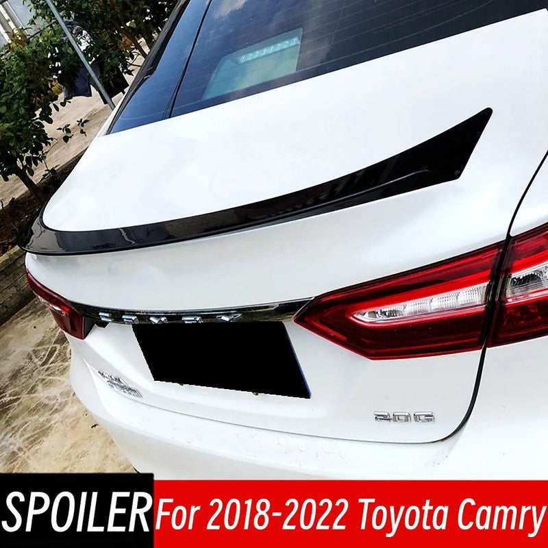 Car Craft Compatible With Toyota Camry 2018-2022 Rear Trunk Wing Boot Lip Wing Roof Spoiler Oem Style Glossy Black