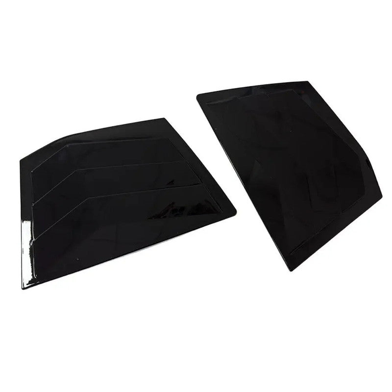 Car Craft Compatible With Honda City 2014-2019 Car Rear Window Shutter Cover Louver Side Vent Trim Triangle Glossy Black