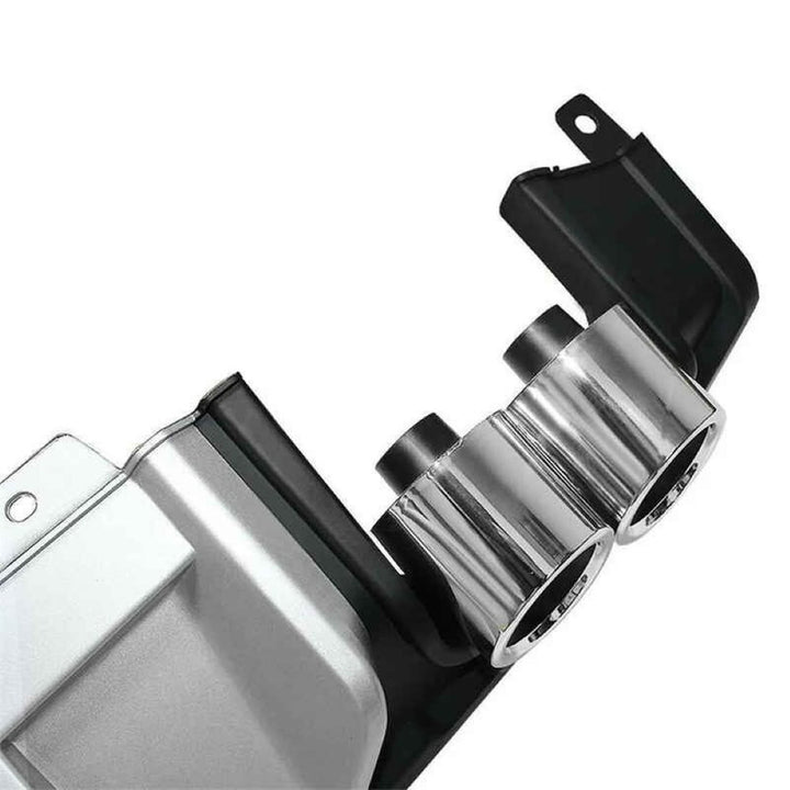 Car Craft Compatible With Honda Civic 2016-20219 Rear After Bumper Lip Diffuser Skirt Splitter Trim F1 Led Light Black Silver Model B