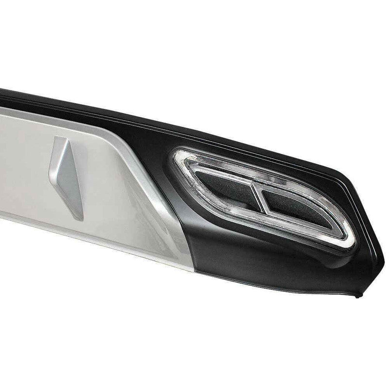Car Craft Compatible With Honda Civic 2016-20219 Rear After Bumper Lip Diffuser Skirt Splitter Trim Black Silver Model E