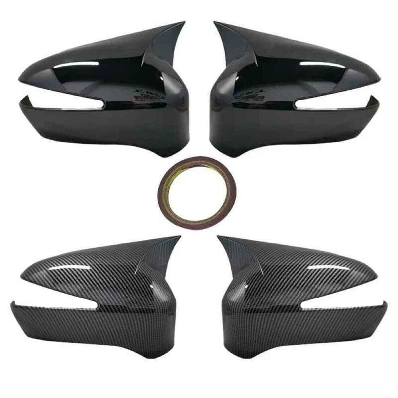 Car Craft Compatible With Honda Civic 2005-2011 Side Rear View Case Wing Cap Shell Housing Mirror Covers 3m Tape Pasting Style With Mirror Light Carbon Fiber Look CC-11532