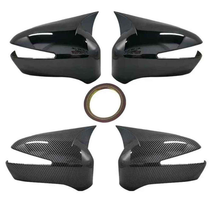 Car Craft Compatible With Honda Civic 2005-2011 Side Rear View Case Wing Cap Shell Housing Mirror Covers 3m Tape Pasting Style With Mirror Light Carbon Fiber Look CC-11532