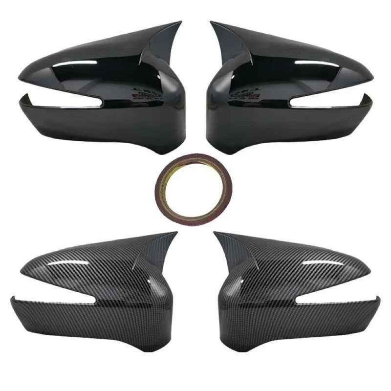 Car Craft Compatible With Honda Civic 2005-2011 Side Rear View Case Wing Cap Shell Housing Mirror Covers 3m Tape Pasting Style With Mirror Light Glossy Black CC-11533 - CAR CRAFT INDIA