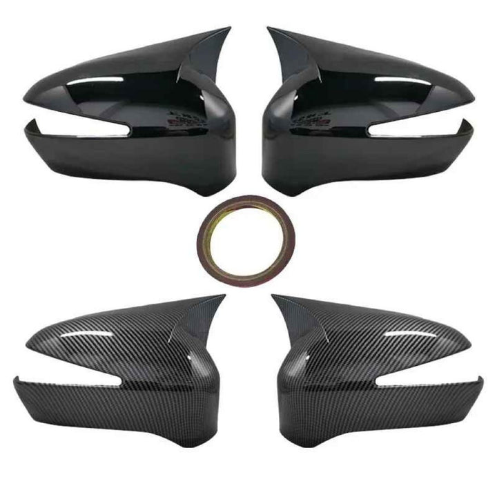 Car Craft Compatible With Honda Civic 2005-2011 Side Rear View Case Wing Cap Shell Housing Mirror Covers 3m Tape Pasting Style With Mirror Light Glossy Black CC-11533 - CAR CRAFT INDIA