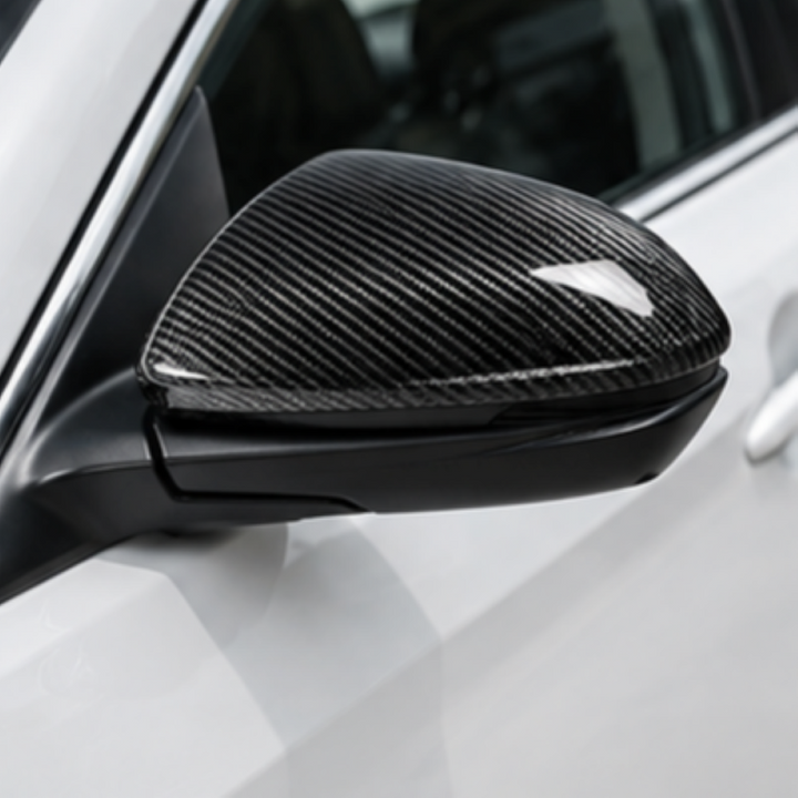 Car Craft Compatible With Honda Civic 2016-2021 Side Rear View Case Wing Cap Shell Housing Mirror Covers 3m Tape Pasting Style Factroy Style Carbon Fiber Look