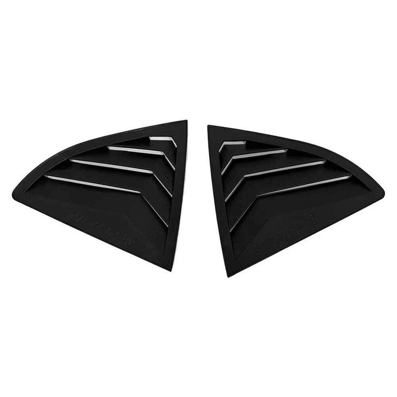 Car Craft Compatible With Hyundai Creta Ix25 2021-2025 Car Rear Window Shutter Cover Louver Side Vent Trim Triangle Glossy Black