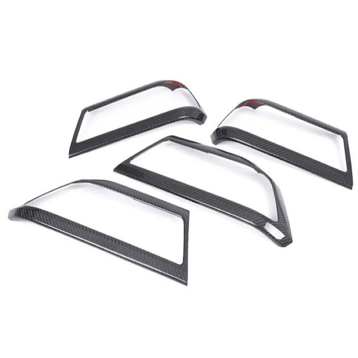 Car Craft Compatible With Range Land Rover Defender 90 110 130 L663 Lr129997 2020+ Car Interior Inner Pull Door Handle Trim Speaker Grill Cover Frame Trim Real Carbon Fiber