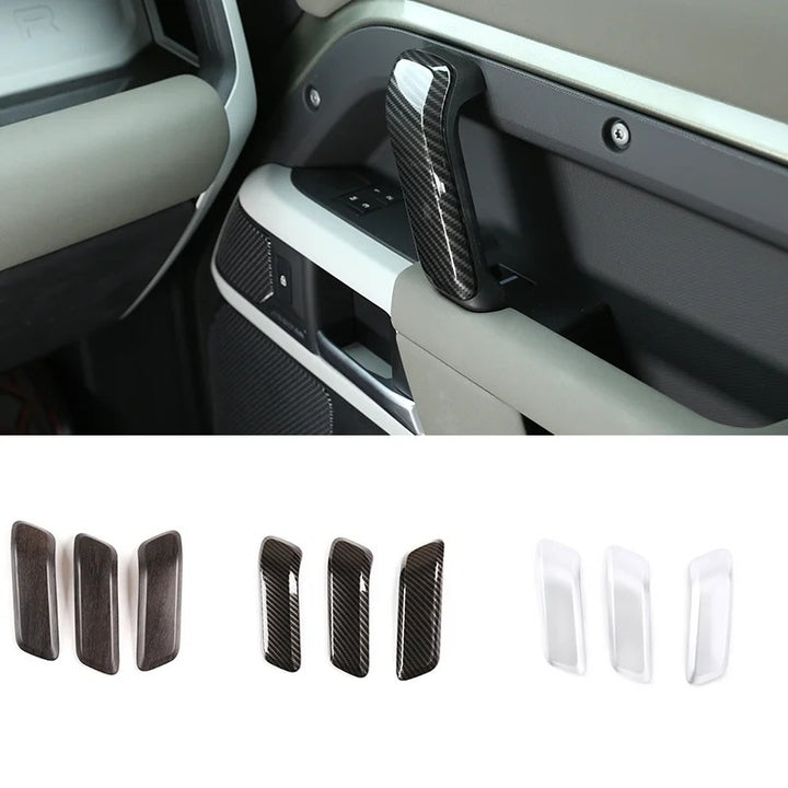 Car Craft Compatible With Range Land Rover Defender 90 110 130 L663 Lr129997 2020+ Car Interior Inner Pull Door Handle Trim Cover Real Carbon Fiber - CAR CRAFT INDIA