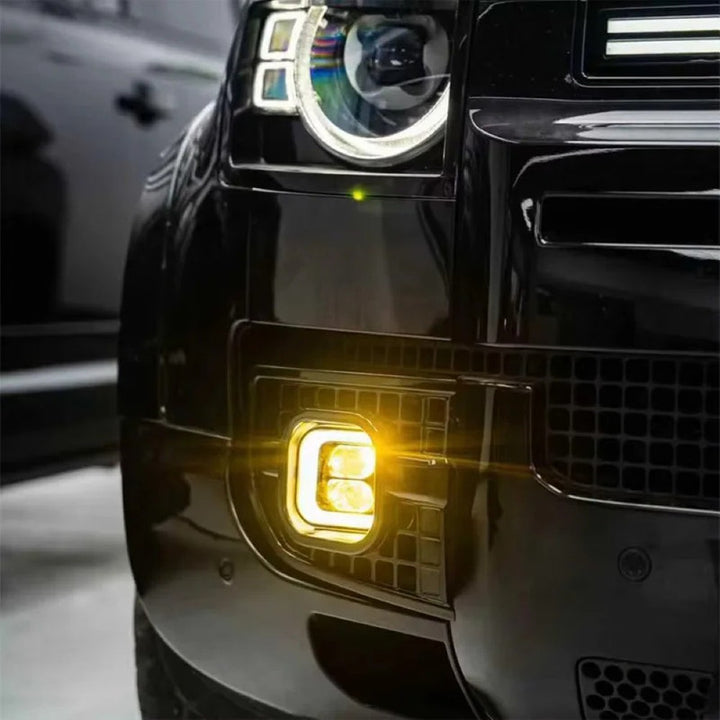 Car Craft Compatible With Range Land Rover Defender L663 2020-2025 90 110 130 Upgrade Convertion Bodykit Urban U Style Front Bumper Fog Lamp Light Gril Cover Trim