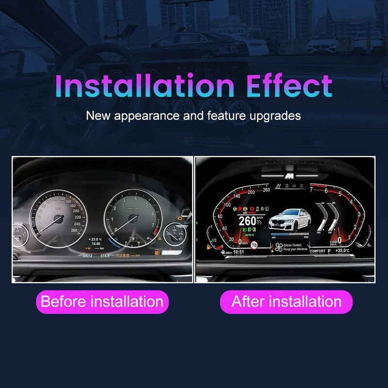 Car Craft Compatible With Bmw 3 Series F30 Gt F34 4 Series F32 2012-2019 Dashboard Lcd Speed O Meter Android Player Digital Instrument Cluster Screen Speedometer Display Car 12.3 Inch With Carplay CC-8433 - CAR CRAFT INDIA