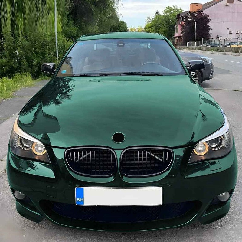 Car Craft Compatible With Bmw 5 Series E60 2004-2009 Front Bumper Show Mesh Grill Single Bar Line Zst-1427 Gb Single Glossy Black - CAR CRAFT INDIA