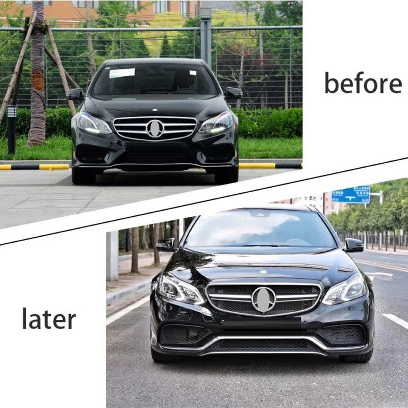 Car Craft Compatible With Mercedes Benz E Class W212 Lci 2014-2016 Front Rear Bumper Upgrade Convert To Amg E63 Amg Bumper Bodykit Diffuser Exhaust Tip Side Skirts W212-012 CC-9713