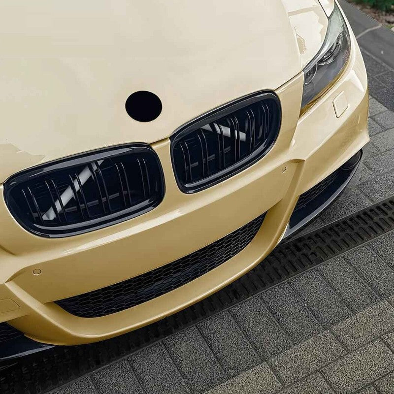 Car Craft Compatible With Bmw 3 Series E90 Lci 2009-2012 Front Bumper Show Mesh Grill Dual Double Line Bar Zst-1360 Gb Glossy Black - CAR CRAFT INDIA