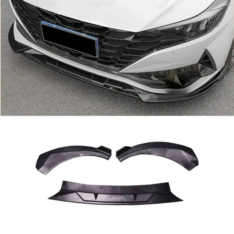 Car Craft Compatible With Hyundai Elantra Mk7 2020-2022 Front Bumper Lip Skirt Trim Usa Glossy Black