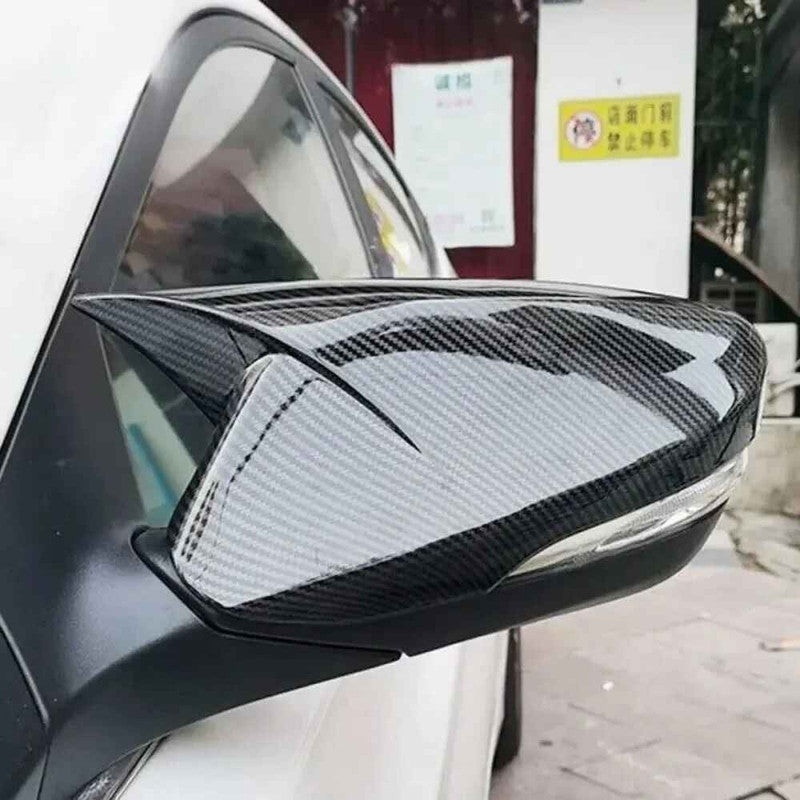 Car Craft Compatible With Hyundai Elantra 2012-2016 Rear View Case Wing Cap Shell Housing Mirror Covers 3m Tape Pasting Style Carbon Fiber Look
