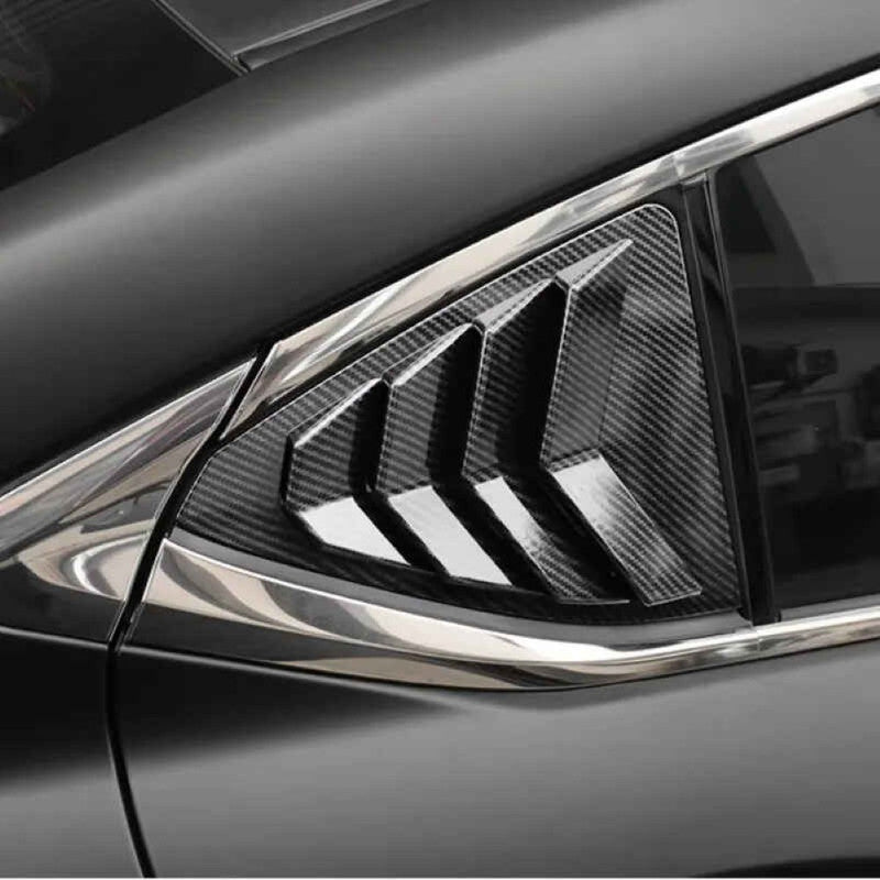 Car Craft Compatible With Lexus Es 200 260 300h 2018-2023 Car Rear Window Shutter Cover Louver Side Vent Trim Triangle Carbon Fiber Look