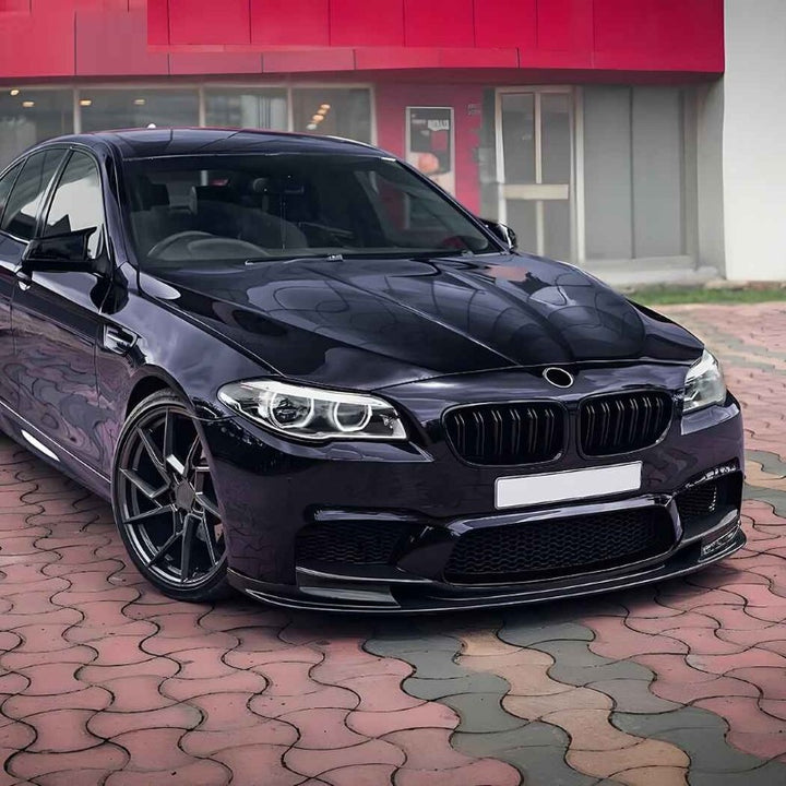 Car Craft Compatible With Bmw 5 Series F10 2010-2017 Front Bumper Show Mesh Grill Single Line Bar Zst-1426 Single Glossy Black - CAR CRAFT INDIA