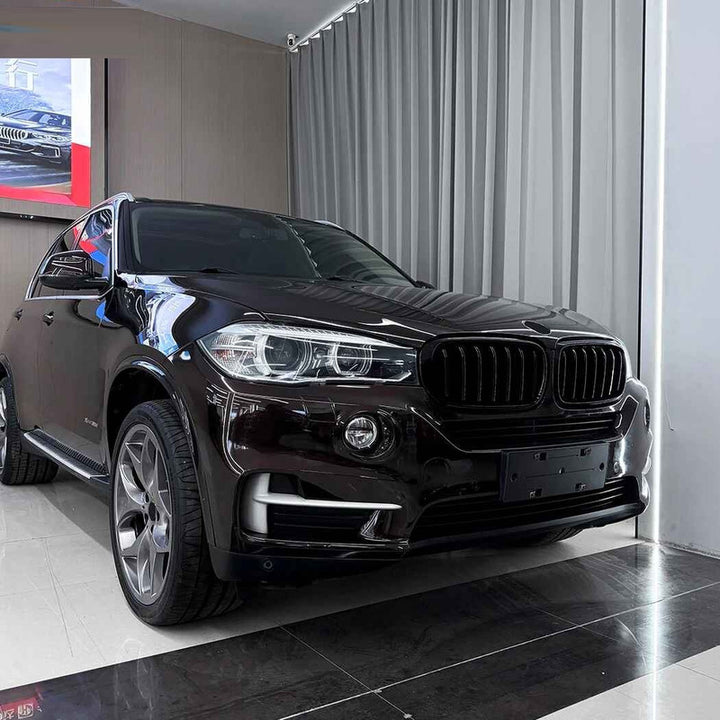 Car Craft Compatible With Bmw X5 F15 X6 F16 2014-2018 Front Bumper Show Gril Glossy Black Dual Line