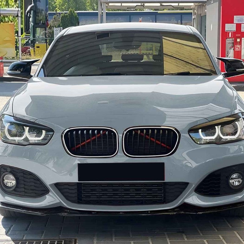 Car Craft Compatible With Bmw 1 Series F20 Lci 2015-2019 Front Bumper Illuminated Led Light Show Mesh Grill Single Line Led Light Zst-1328 Single Led Glossy Black - CAR CRAFT INDIA