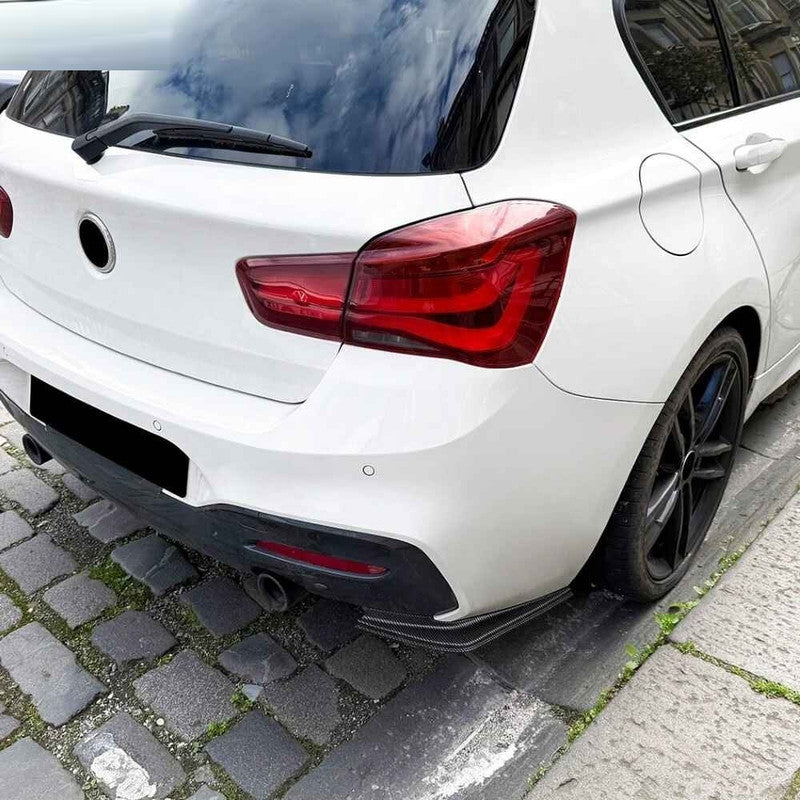 Car Craft Compatible With Bmw 1 Series F20 Lci 2015-2019 M Sport Rear After Bumper Lip Splitter Skirts Zst-1130 Cf Carbon Fiber Look