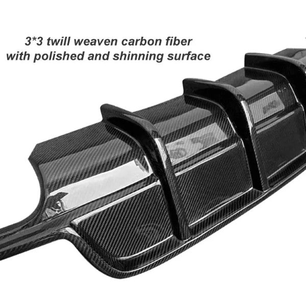 Car Craft Compatible With Bmw 3 Series F30 F80 2012-2018 M3 M4 Rear After Bumper Lip Splitter Skirts Diffuser Real Carbon Fiber - CAR CRAFT INDIA