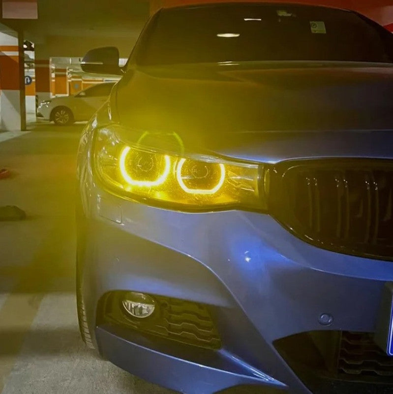 Car Craft Compatible With Bmw 3 Series Gt Lci F34 2016-2018 Led Style Headlight Drl Daytime Running Light Angel Eye Led Module Yellow Chip Color Csl Style Europe - CAR CRAFT INDIA
