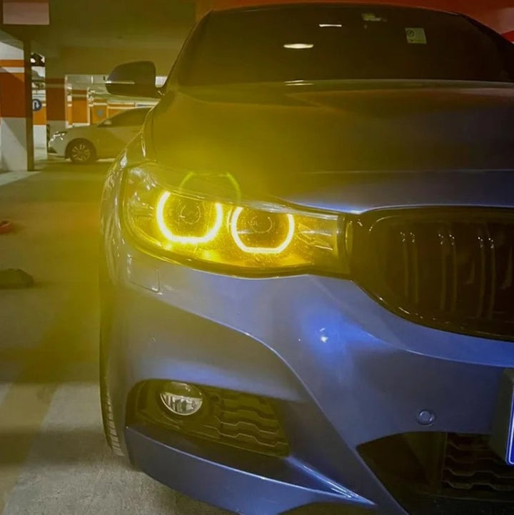 Car Craft Compatible With Bmw 3 Series Gt F34 2012-2015 Led Style Headlight Drl Daytime Running Light Angel Eye Led Module Yellow Chip Color Csl Style Europe - CAR CRAFT INDIA