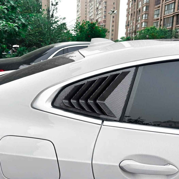 Car Craft Compatible With Bmw 2 Series F44 2020-2023 Car Rear Window Louvers Sticker Triangle Window Shade Shutter Side Vent Spoiler Zst-1208 Gb Glossy Black - CAR CRAFT INDIA