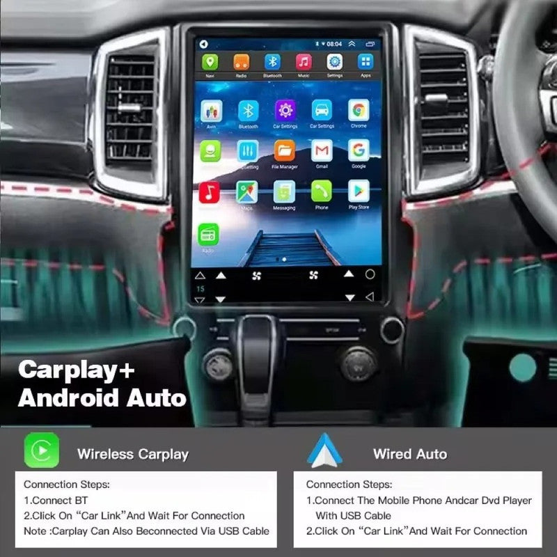 Car Craft Compatible With Ford Endeavour Everest Ranger Raptor 2016 - 2021 Android Multimedia Infotainment Touchscreen Dvd Player Carplay Android Auto 4gb +64gb 12.1 Inch Tesla Style