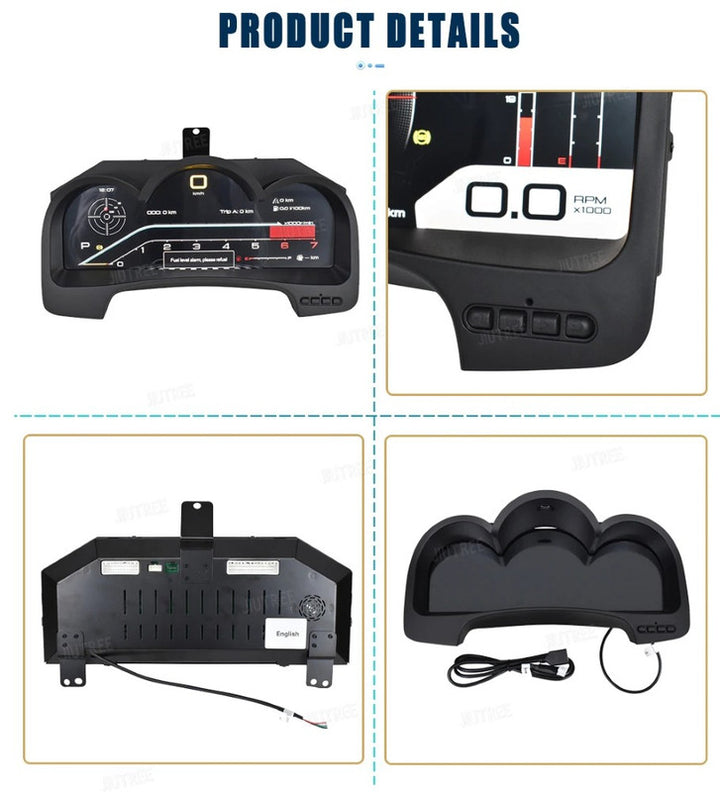 Car Craft Compatible With Toyota Hilux Fortuner 2005-2015 Lcd Digital Cluster Dashboard Panel Speedometer Screen Virtual Instrument Cluster Android Meter Player