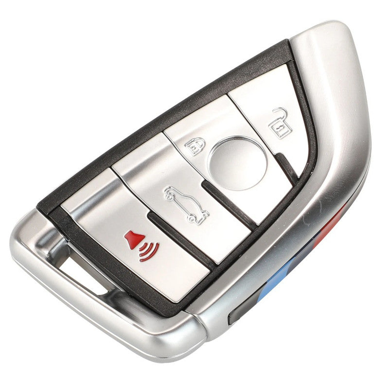 Car Craft Compatible With Bmw 1 2 3 4 5 6 7 X1 X3 X4 X5 X6 X7 Z4 Series Upgrade Key Cover Case To New Style Car Key Cover Shell With Blade 4 Button Silver Bm-ks-42