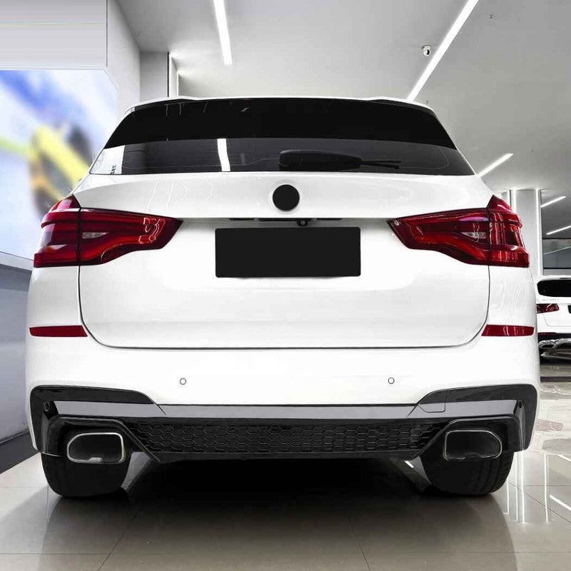 Car Craft Compatible With Bmw X3 G01 Pre-facelift X3m Sport 2018-2021 Rear Bumper After Lip Diffuser Trim Skirt Zst-1459 Gb Glossy Black