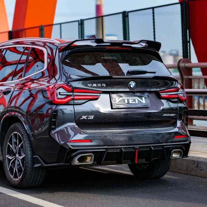 Car Craft Comptible With Bmw X3 G01 Lci 2022+ M Sport X3m Front Bumper Upgraded Bodykit Body Kit Skirts Splitter Front Rear Lip Diffuser Side Skirts Spoiler Trims Cannards Vten Style CC-9083