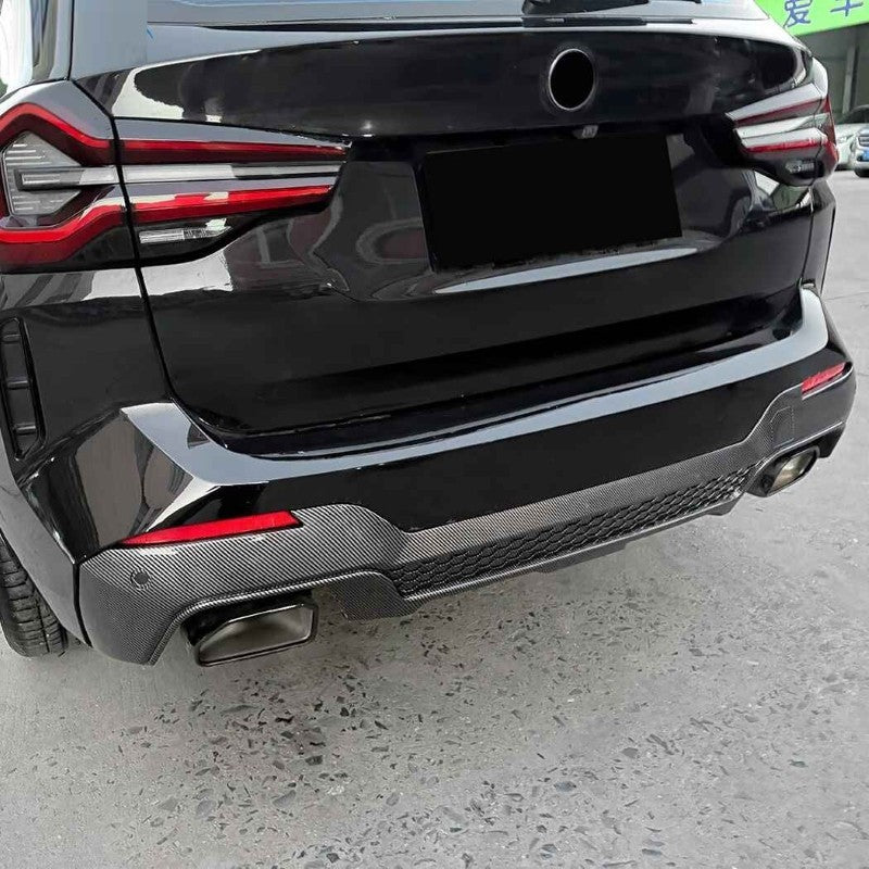 Car Craft Compatible With Bmw X3 G01 Lci 2022-2025 Rear M Sport Bumper Lip Splitter Skirts Diffuser Zst-1460 Cf Carbon Fiber Look - CAR CRAFT INDIA