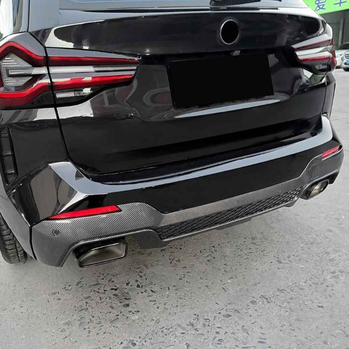 Car Craft Compatible With Bmw X3 G01 Lci 2022-2025 Rear M Sport Bumper Lip Splitter Skirts Diffuser Zst-1460 Cf Carbon Fiber Look - CAR CRAFT INDIA