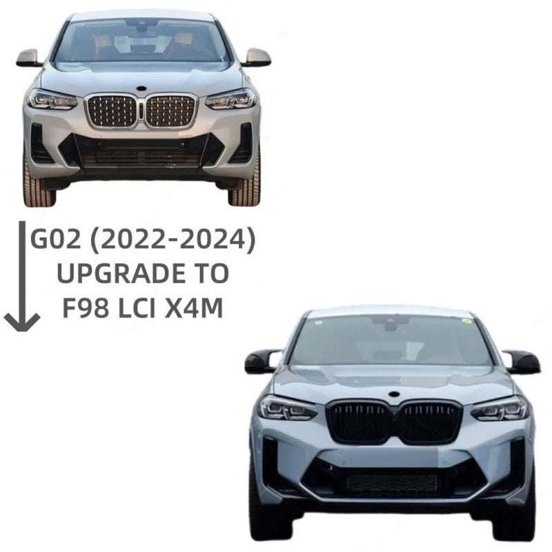 Car Craft Compatible With Bmw X4 G02 Lci 2022-2026 Upgrade Convert To M Sport M Performance X4m F98 Bodykit Body Kit Front Bumper Gc G01 08 023