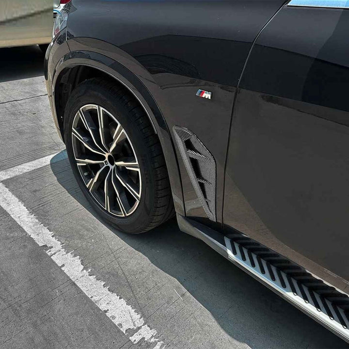 Car Craft Compatible With Bmw X5 G05 Lci 2023+ Side Fender Air Vent Trim Cover Wing Air Flow Intake Cover Zst-1190 Cf Carbon Fiber Look