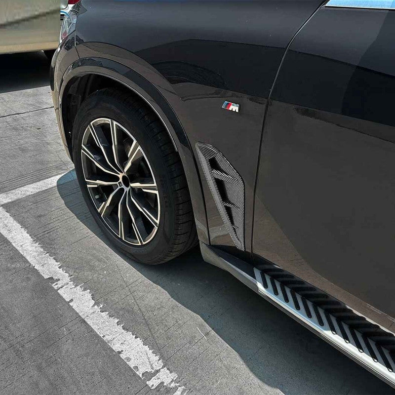 Car Craft Compatible With Bmw X5 G05 Lci 2023+ Side Fender Air Vent Trim Cover Wing Air Flow Intake Cover Zst-1190 Gb Glossy Black