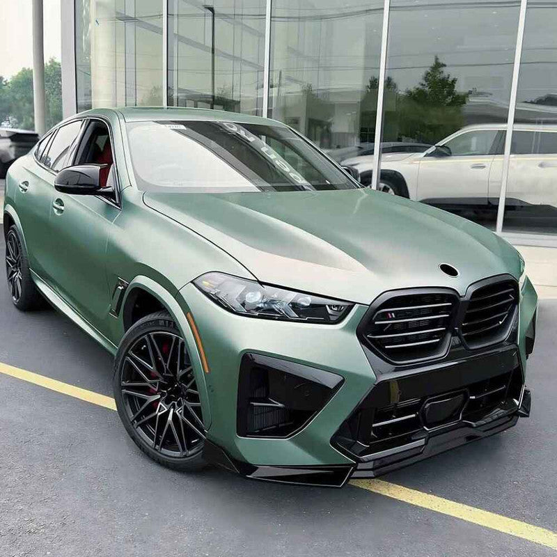 Car Craft Compatible With Bmw X5 X5m F95 X6 F96 G05 G06 Lci M Sport 2024+ Bumper Front Lip Splitter Skirt Trim Zst-1373 Gb Glossy Black