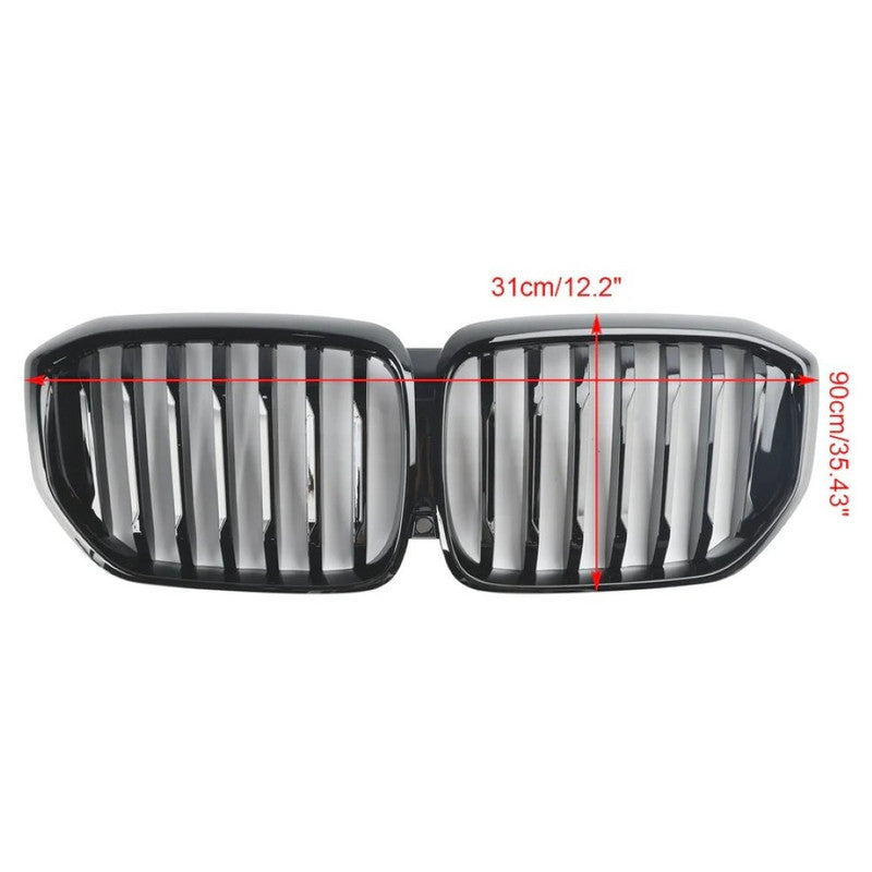 Car Craft Compatible With Bmw X5 G05 Lci 2023-2026 M Sport Mt M Tech Front Bumper Show Grill Single Silver Chrome Gc G05 G18 003