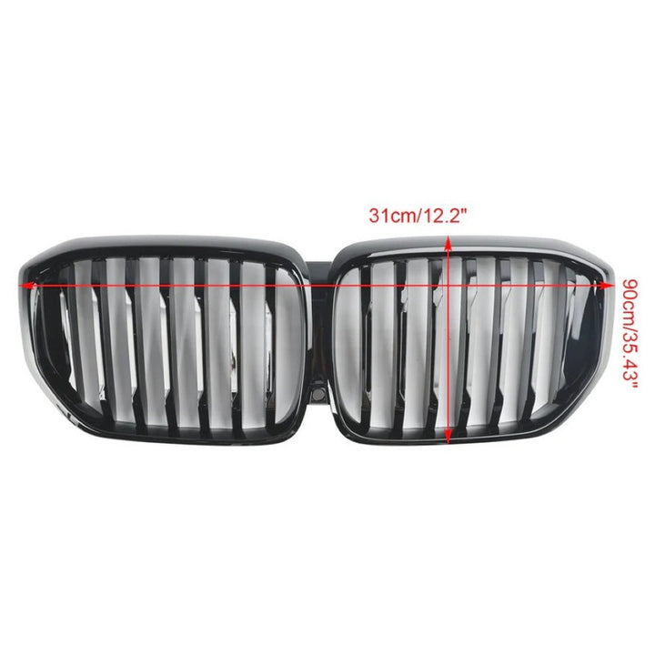 Car Craft Compatible With Bmw X5 G05 Lci 2023-2026 M Sport Mt M Tech Front Bumper Show Grill Single Silver Chrome Gc G05 G18 003